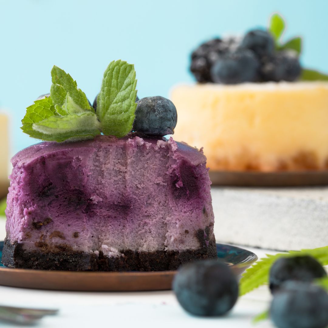 Mini-Heidelbeer-Lavendel-Käsekuchen - Rezept