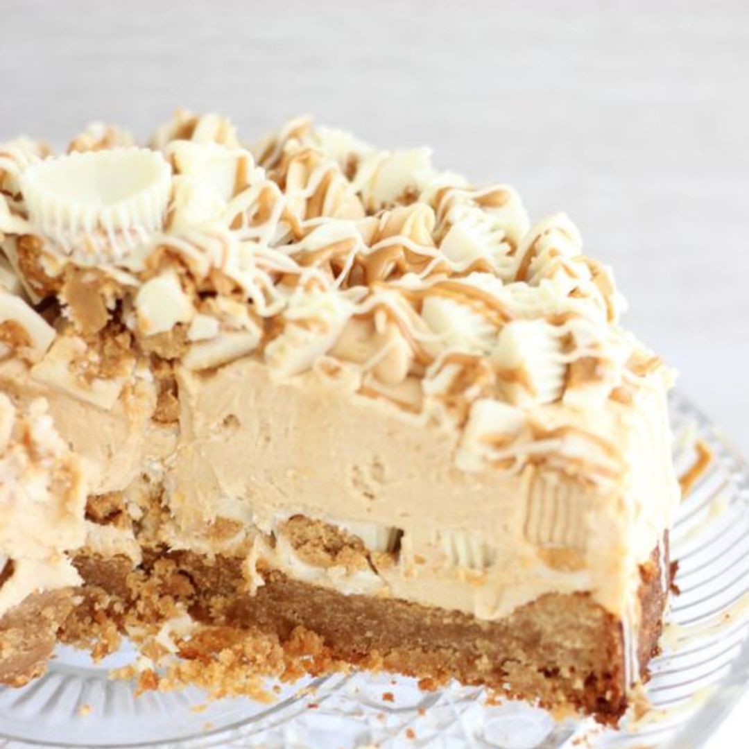 Weißer Schokoladen-Erdnussbutter-Käsekuchen - Rezept