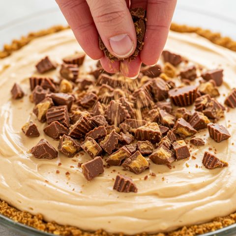 recipe for Reese’s peanut butter cup pie