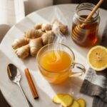 steaming mug of natural zepbound recipe drink with fresh ingredients