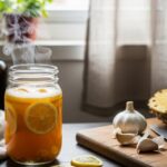 Homemade Amish amoxicillin soup remedy with lemon, ginger, and garlic