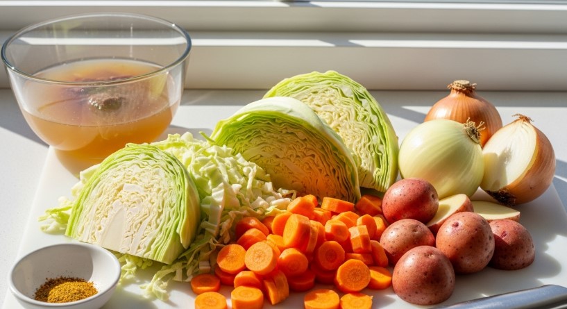 chopped vegetables for corned beef crock pot recipe