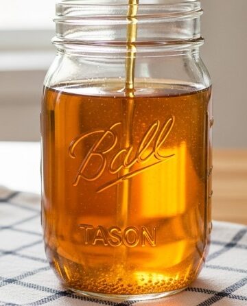 Finished Amish amoxicillin recipe in mason jar