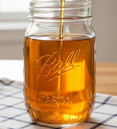 Finished Amish amoxicillin recipe in mason jar