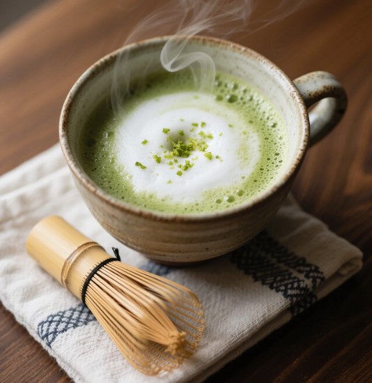 finished Japanese Mounjaro detox drink in ceramic cup
