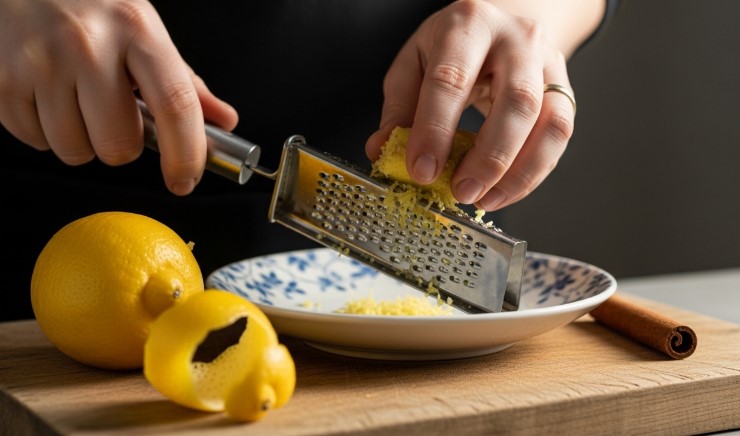 grating ginger for lemon cinnamon tea