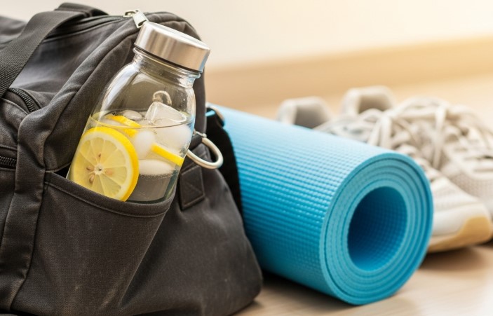 ice water hack lemon gym bag