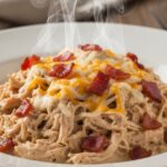 creamy crack chicken served hot with bacon and cheese